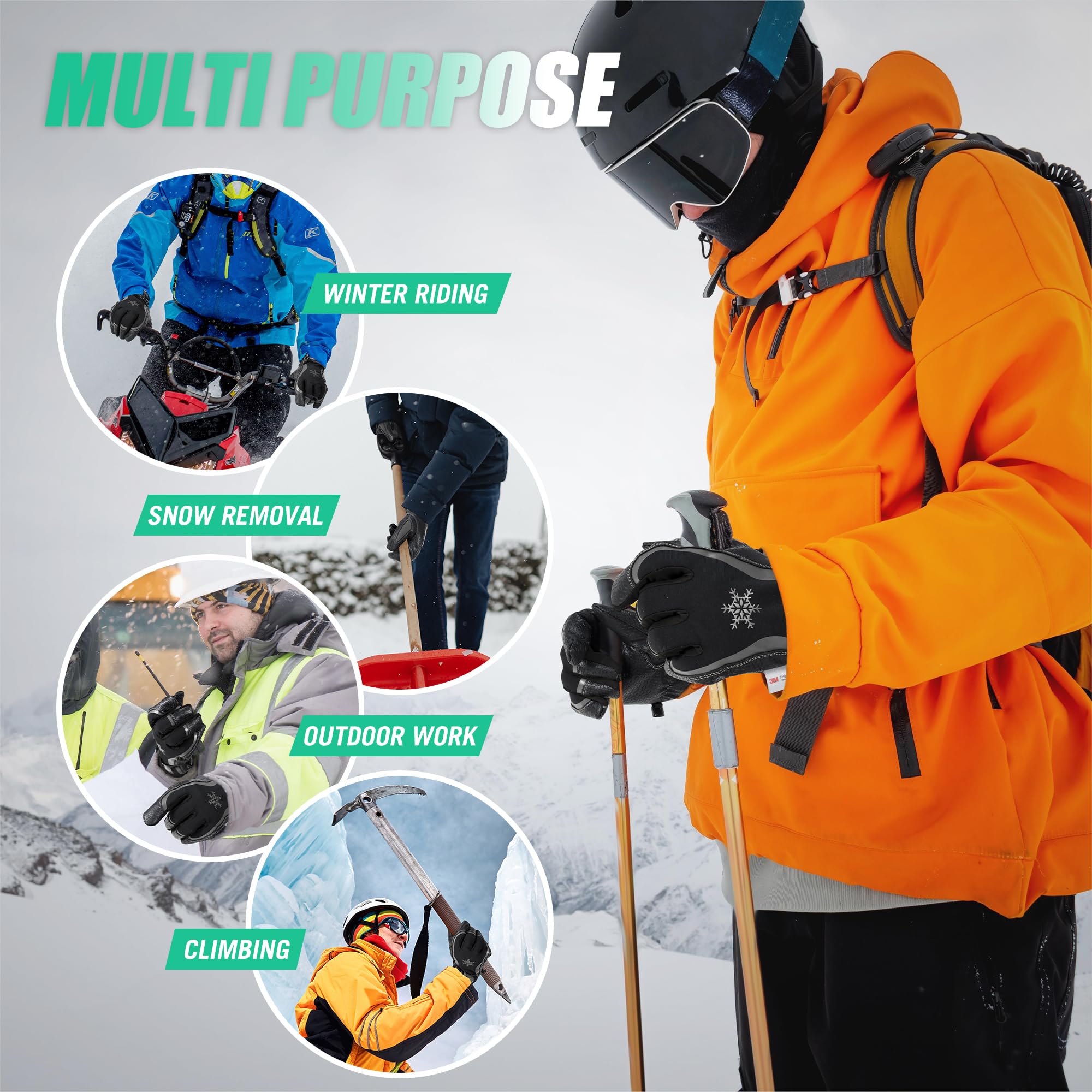 Handlandy gloves detach wrist leash and anti-lost buckle for security