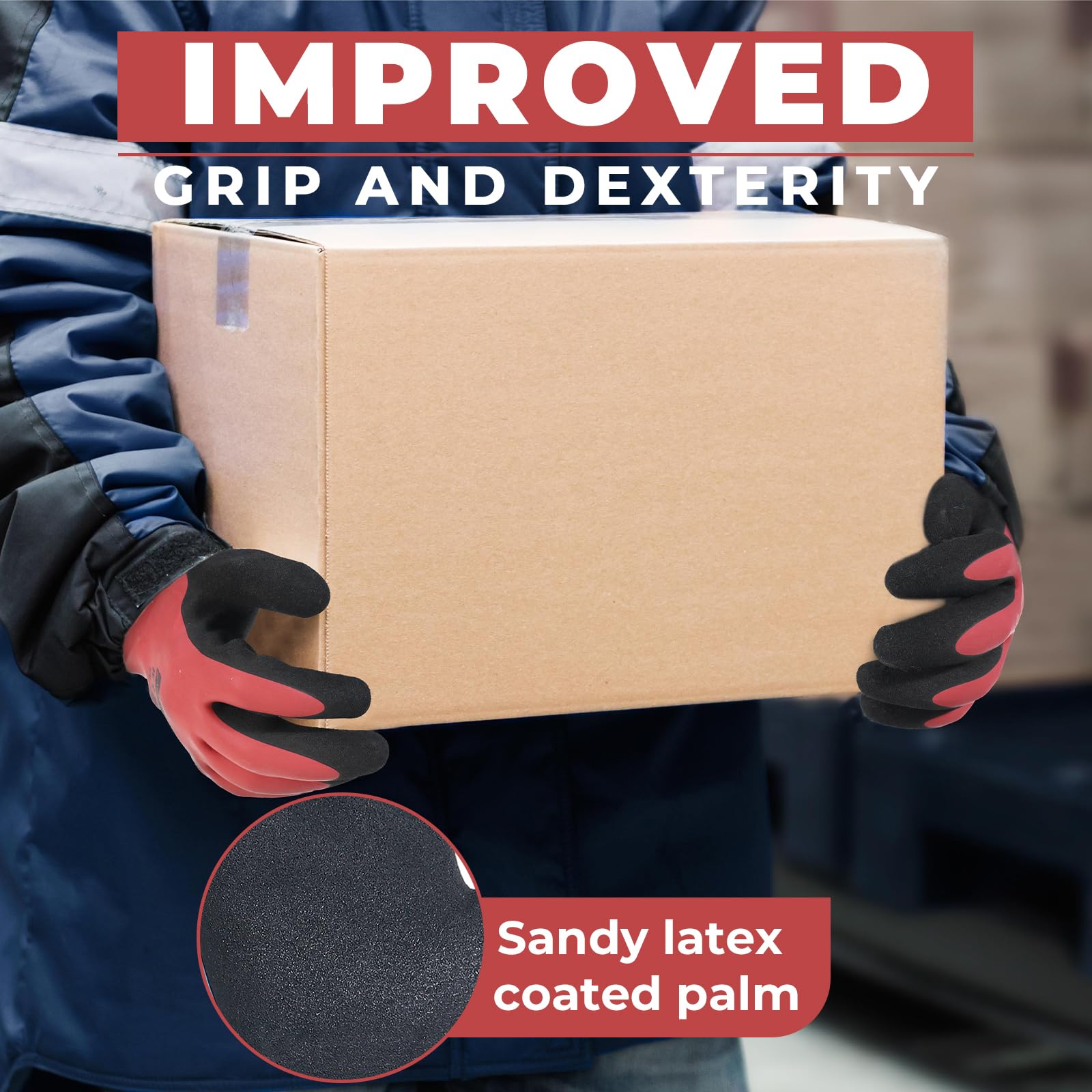 HANDLANDY insulated interior reveals warm lining for cold tasks.