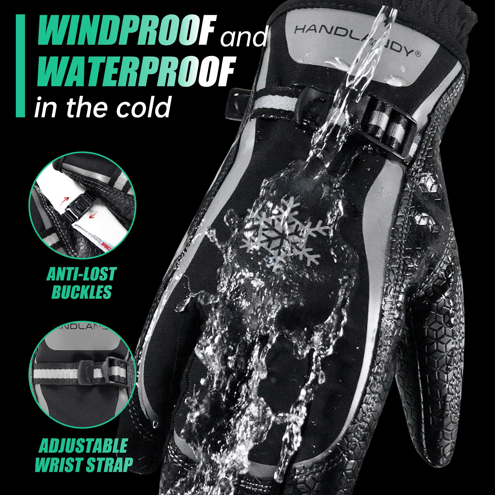 Handlandy gloves with Thinsulate and Warmplush for cozy warmth outdoors