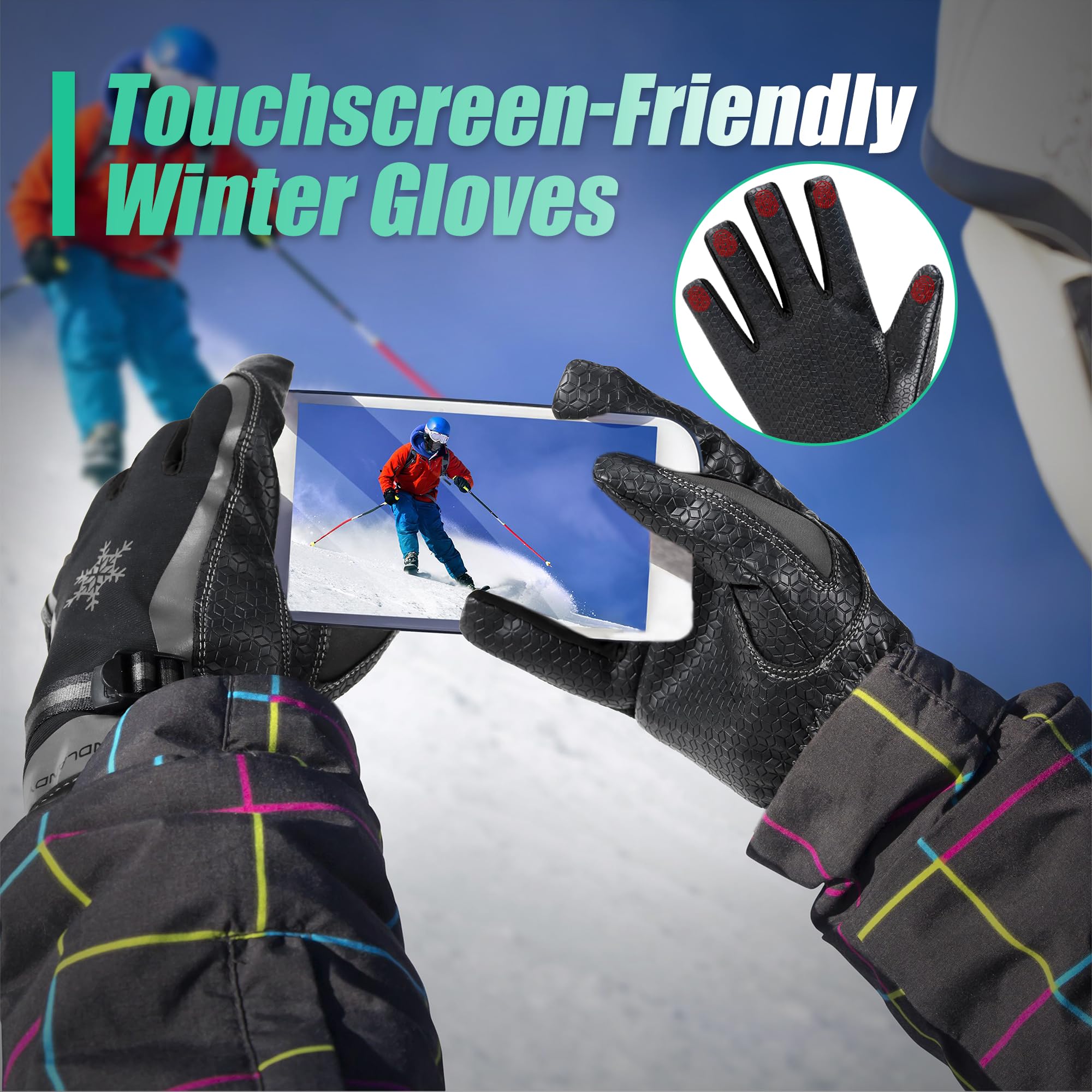 Handlandy gloves feature adjustable wrist strap to seal out cold air