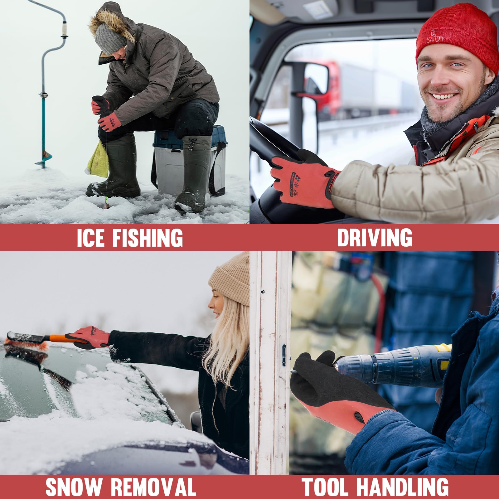 HANDLANDY insulated thermal lining keeps hands warm during cold outdoor tasks.