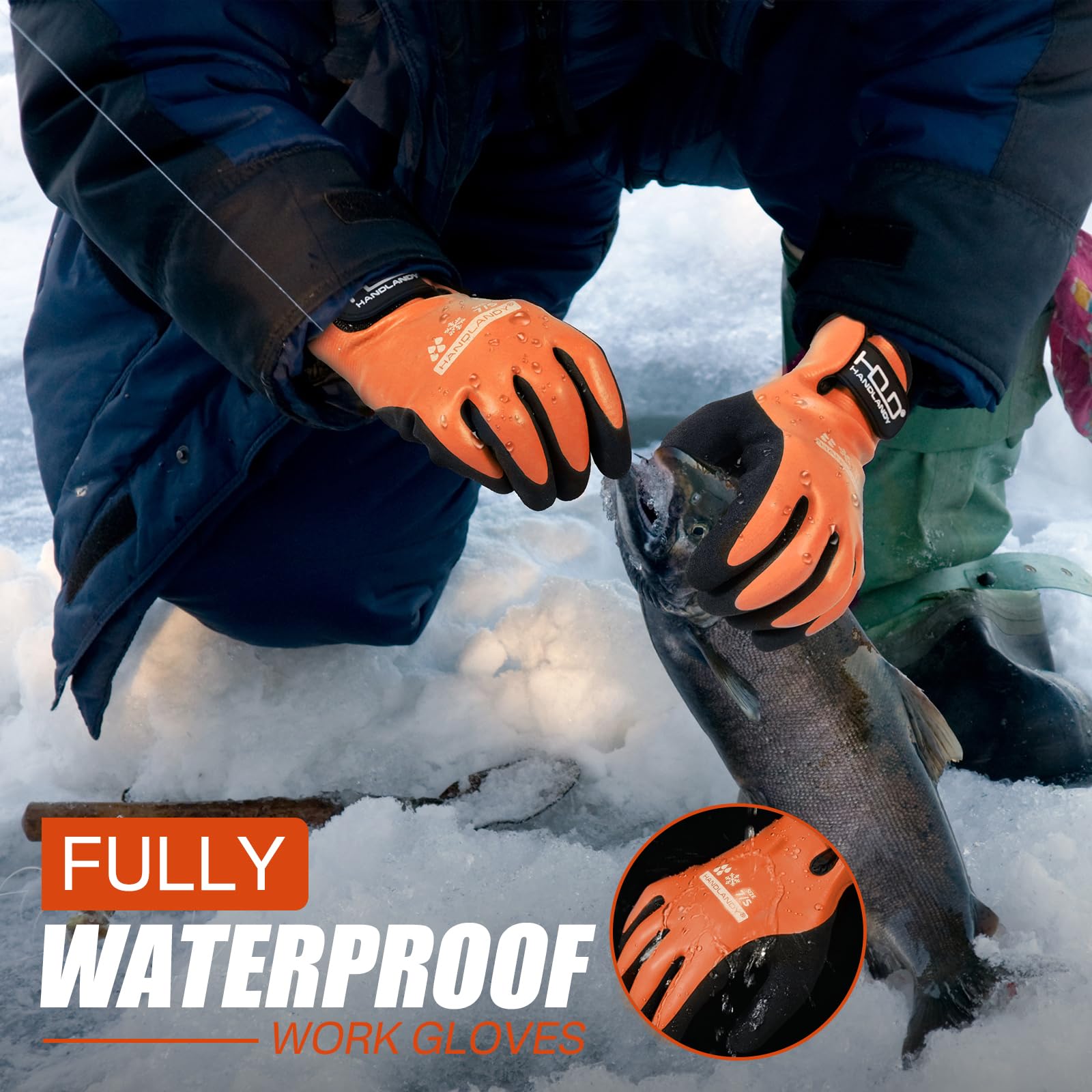 HANDLANDY insulated gloves with thermal lining protect hands in cold weather