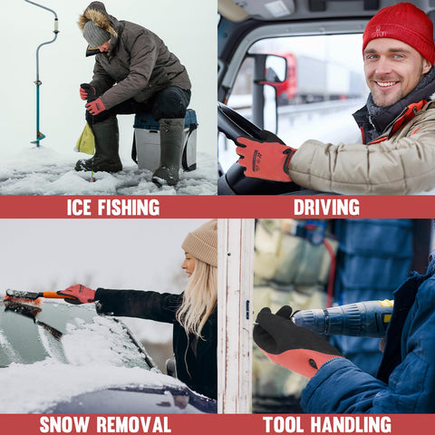 HANDLANDY insulated winter gloves with thermal lining to keep hands warm during low temps.