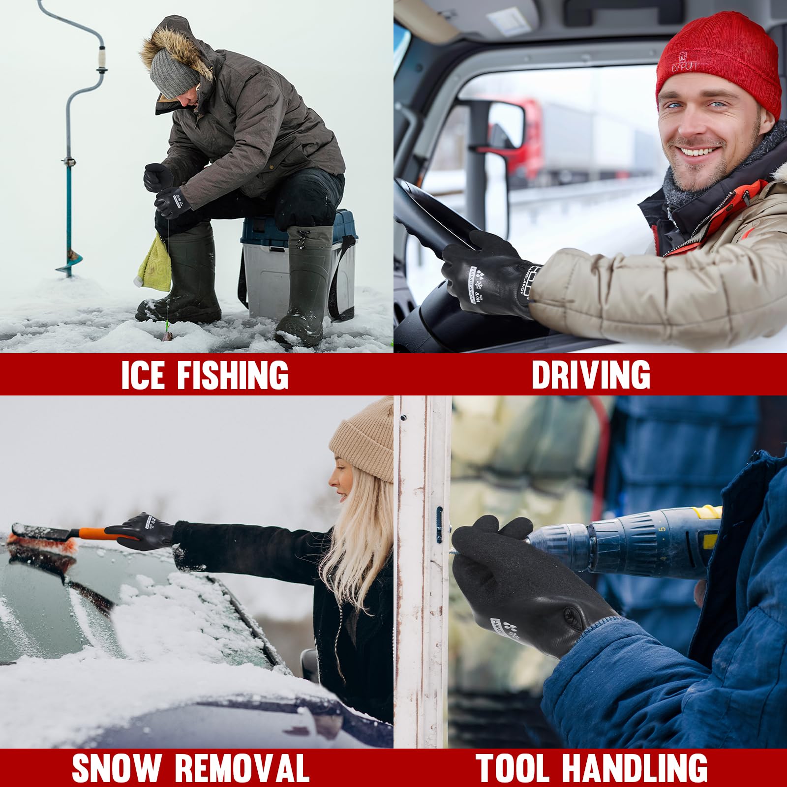 HANDLANDY insulated winter gloves keep hands warm during outdoor work in freezing temps
