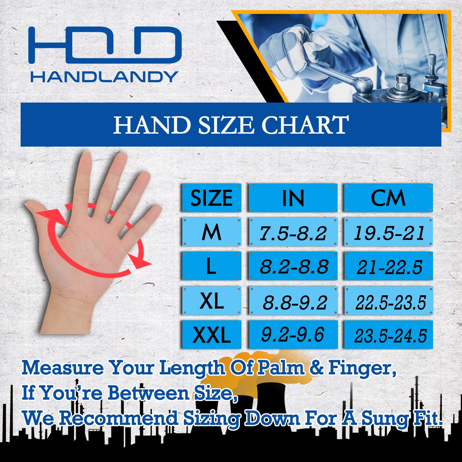 Large-size HANDLANDY work gloves for versatile tasks