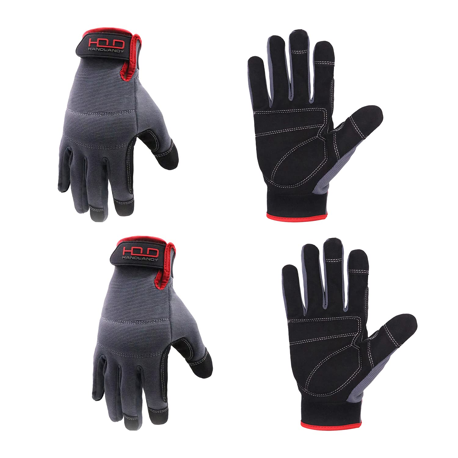 HANDLANDY men's work gloves with durable palm for tough tasks