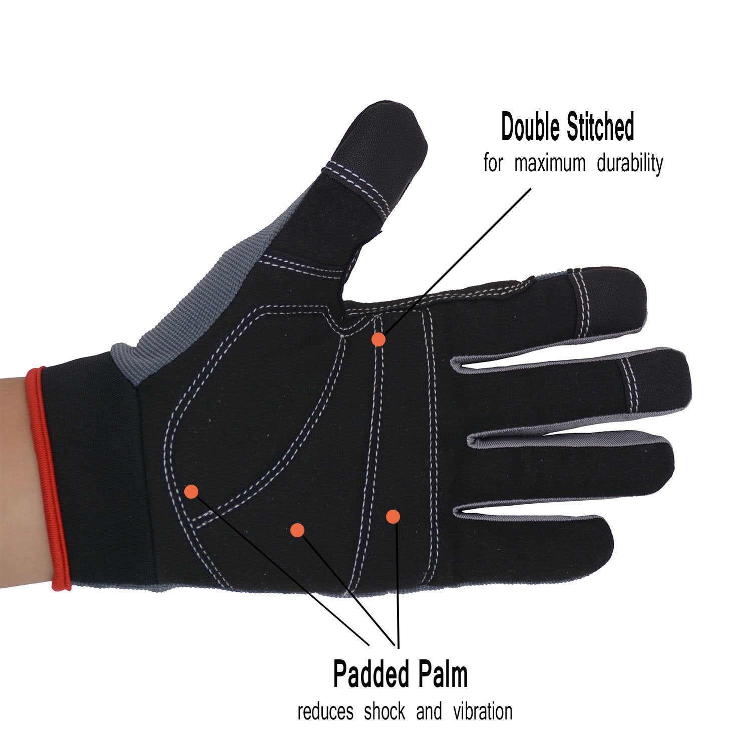 HANDLANDY gloves with padded knuckles for added protection