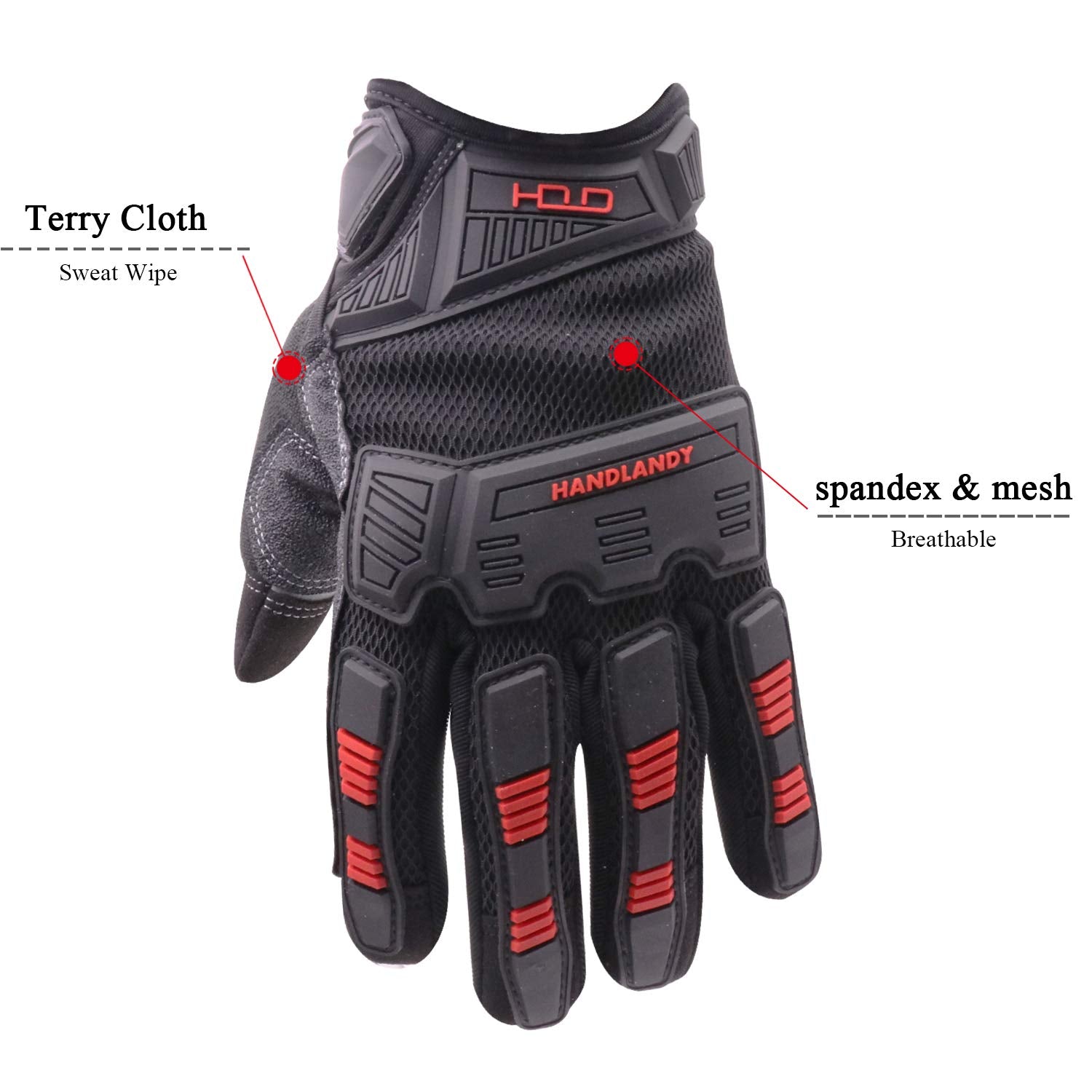 HANDLANDY work gloves palm patch demonstrates reinforced palm for durability
