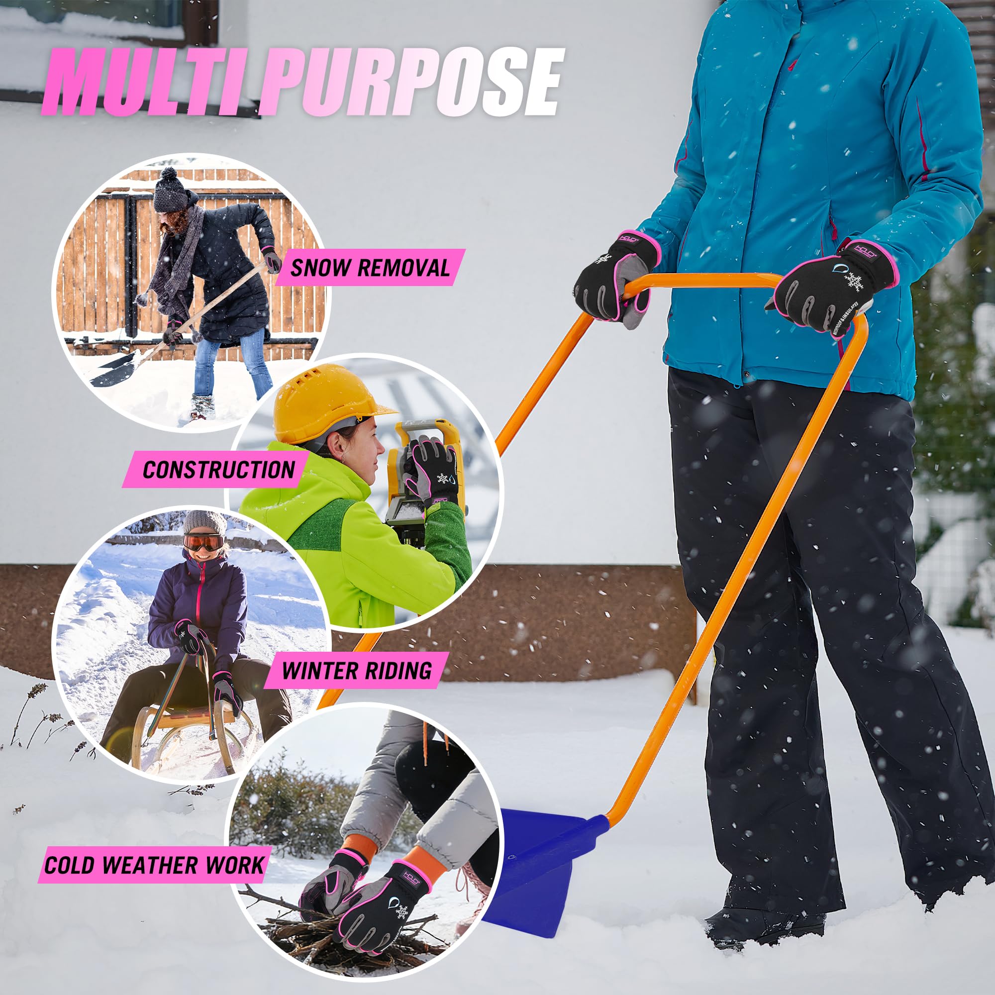 Pink women's HANDLANDY gloves may run small; consider size up