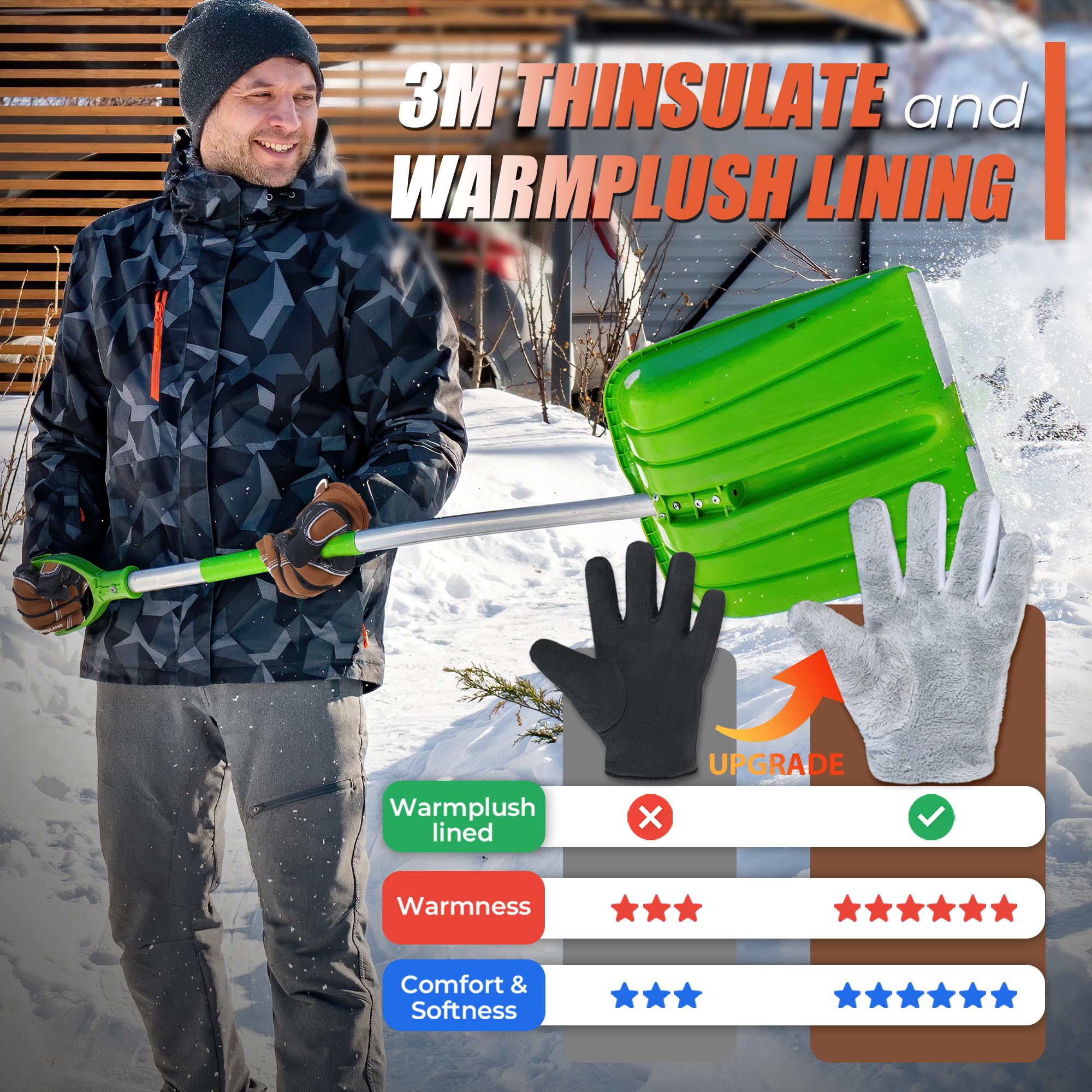 HANDLANDY glove with touch screen thumb and index fingers for device use