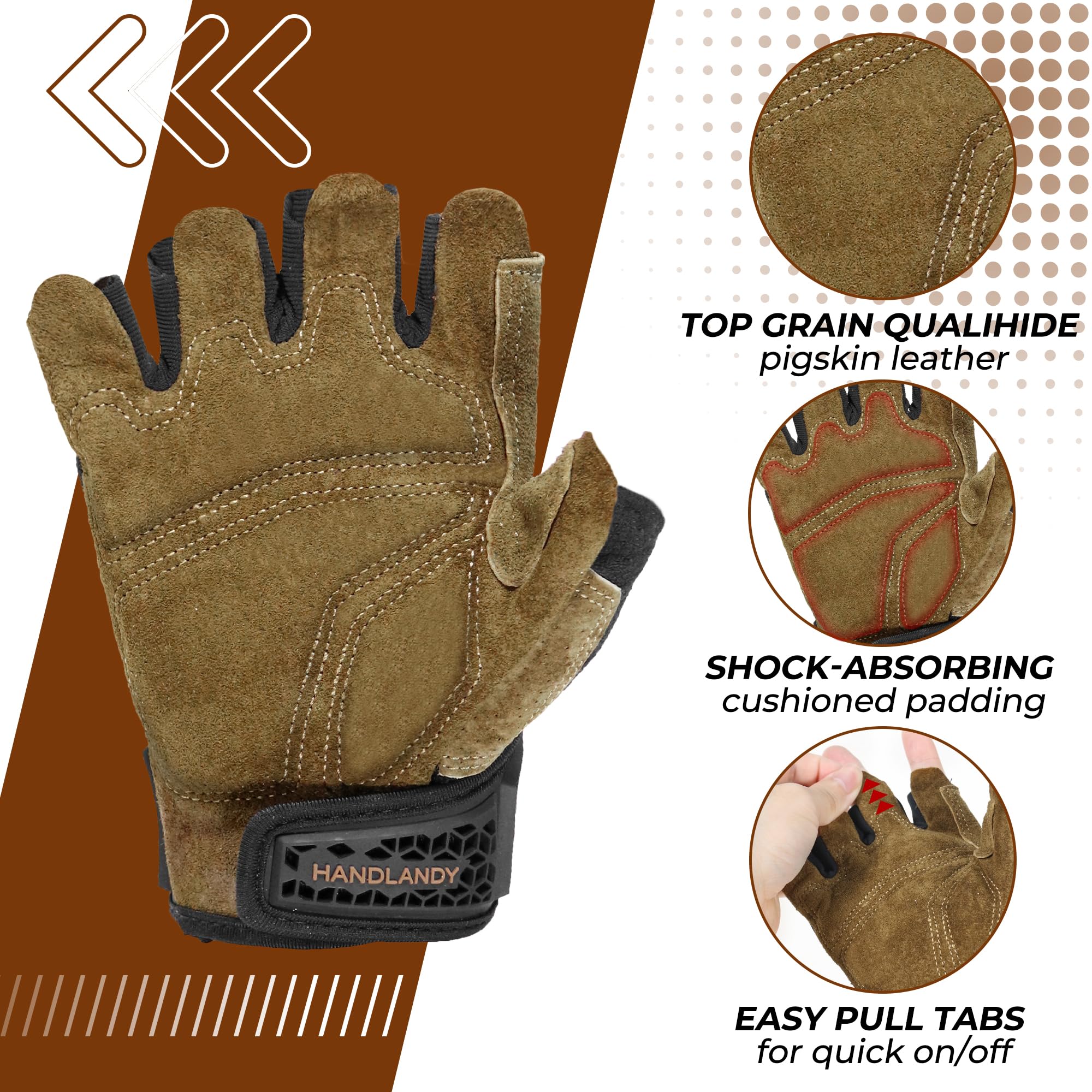 HANDLANDY uwrist adjustable closure secures a watch-friendly fit during work.