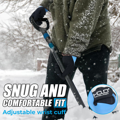 HANDLANDY blue winter gloves ideal for shoveling, gardening, and light construction.