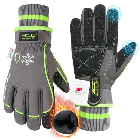 HANDLANDY waterproof insulated gloves with a durable shell for dry hands in snow.