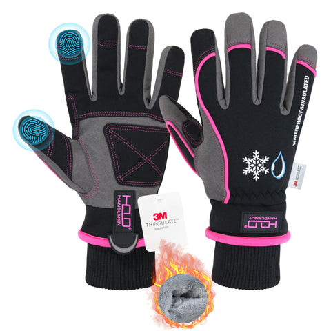 HANDLANDY waterproof insulated work gloves, dry warmth for snow tasks