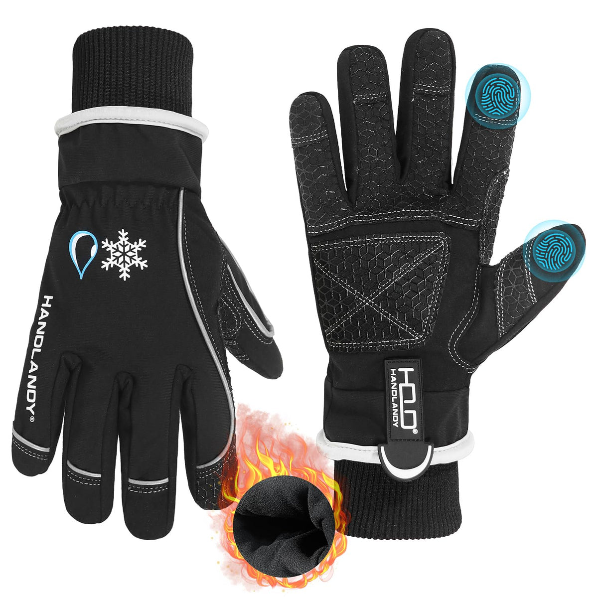 Handlandy waterproof insulated work gloves keep hands dry during winter chores.