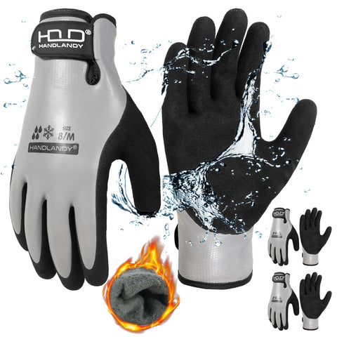 HANDLANDY waterproof-work-gloves-grey offer strong grip for wet work tasks.