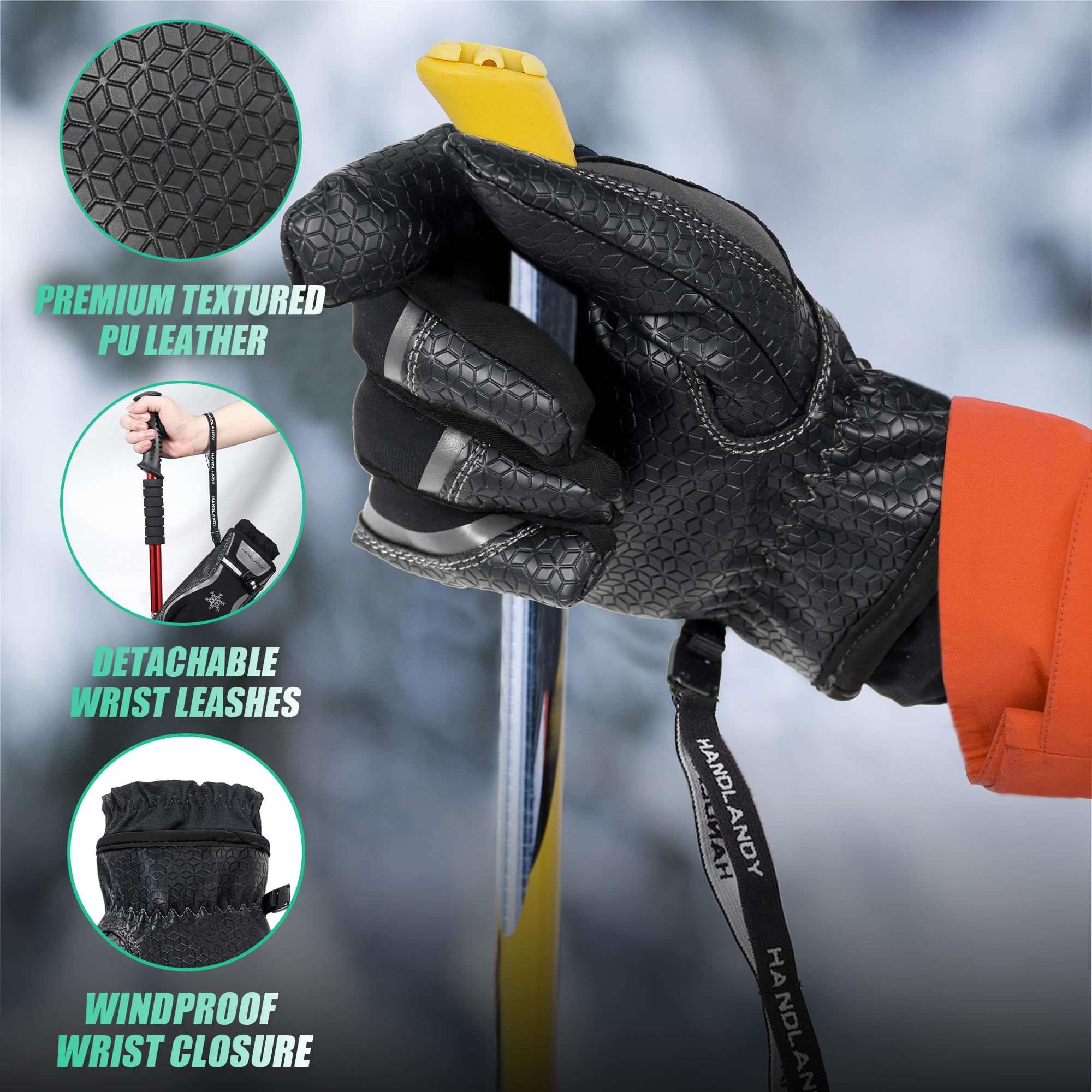 Handlandy windproof back gloves designed to resist cold winds.