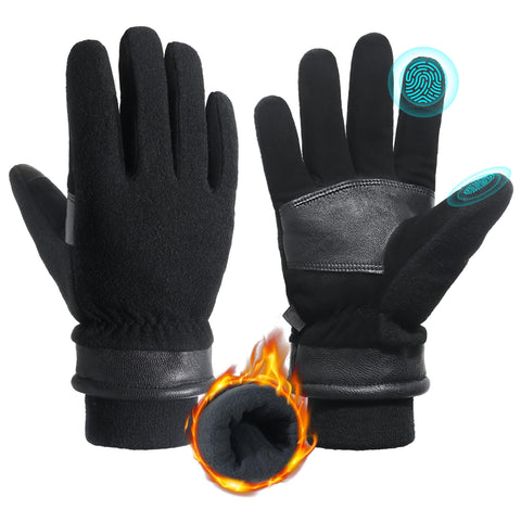 Handlandy winter gloves in black shell protecting hands from cold and moisture