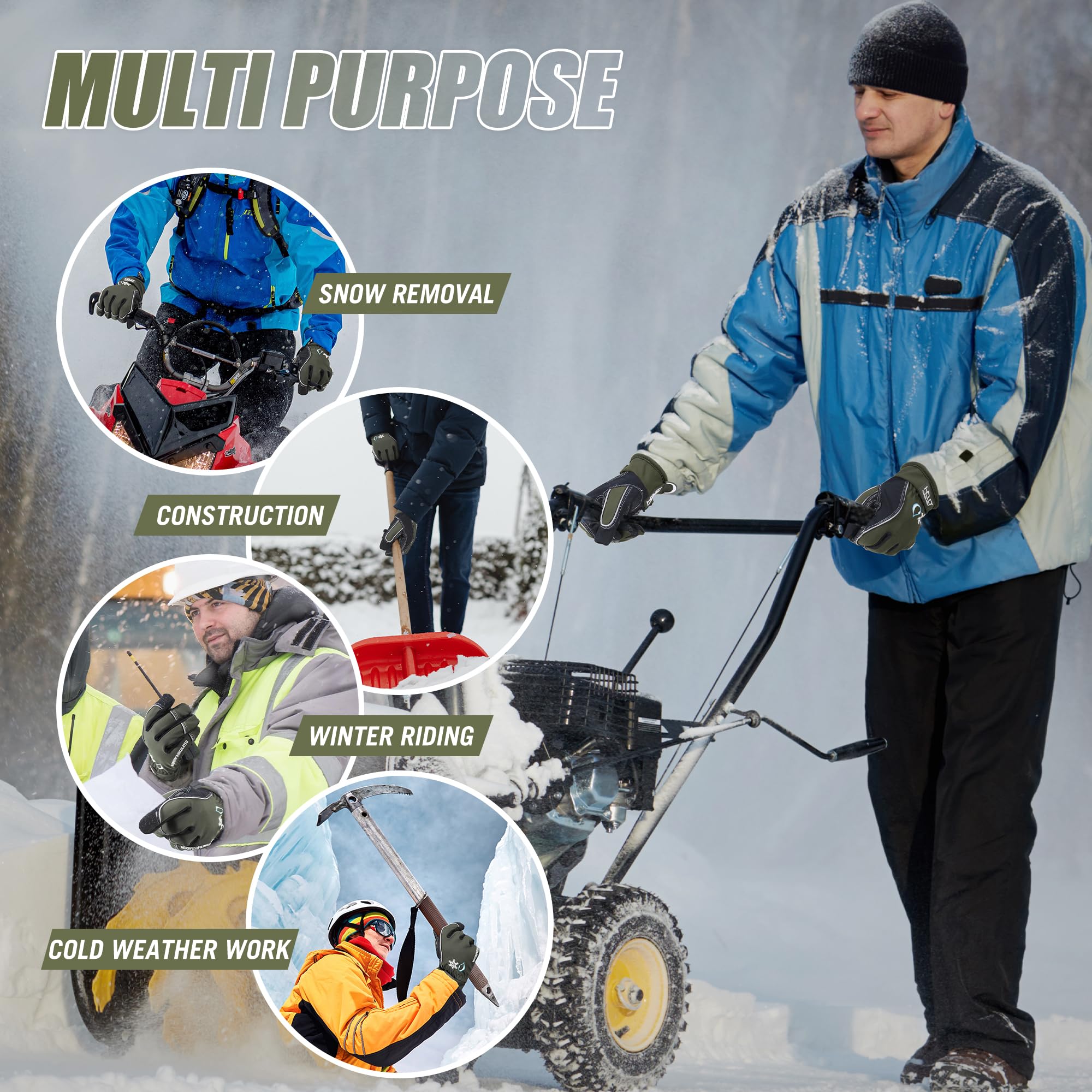 Easy pull tabs on HANDLANDY gloves for one-handed adjustment in cold weather