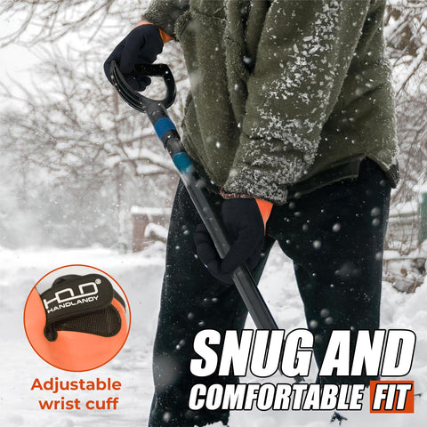 HANDLANDY winter work gloves in use demonstrate warmth and protection