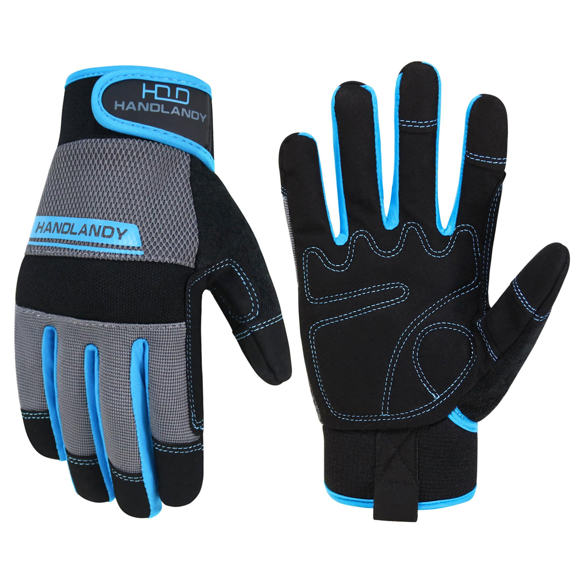 HANDLANDY work gloves with breathable back design for all-day comfort.