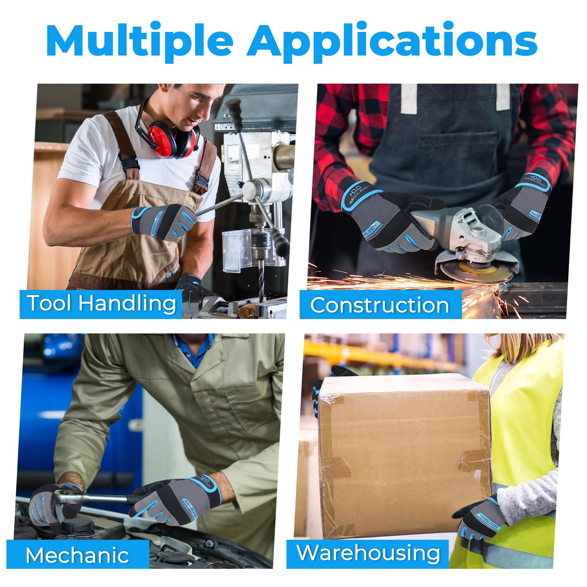 HANDLANDY gloves in action on site demonstrate dexterity.