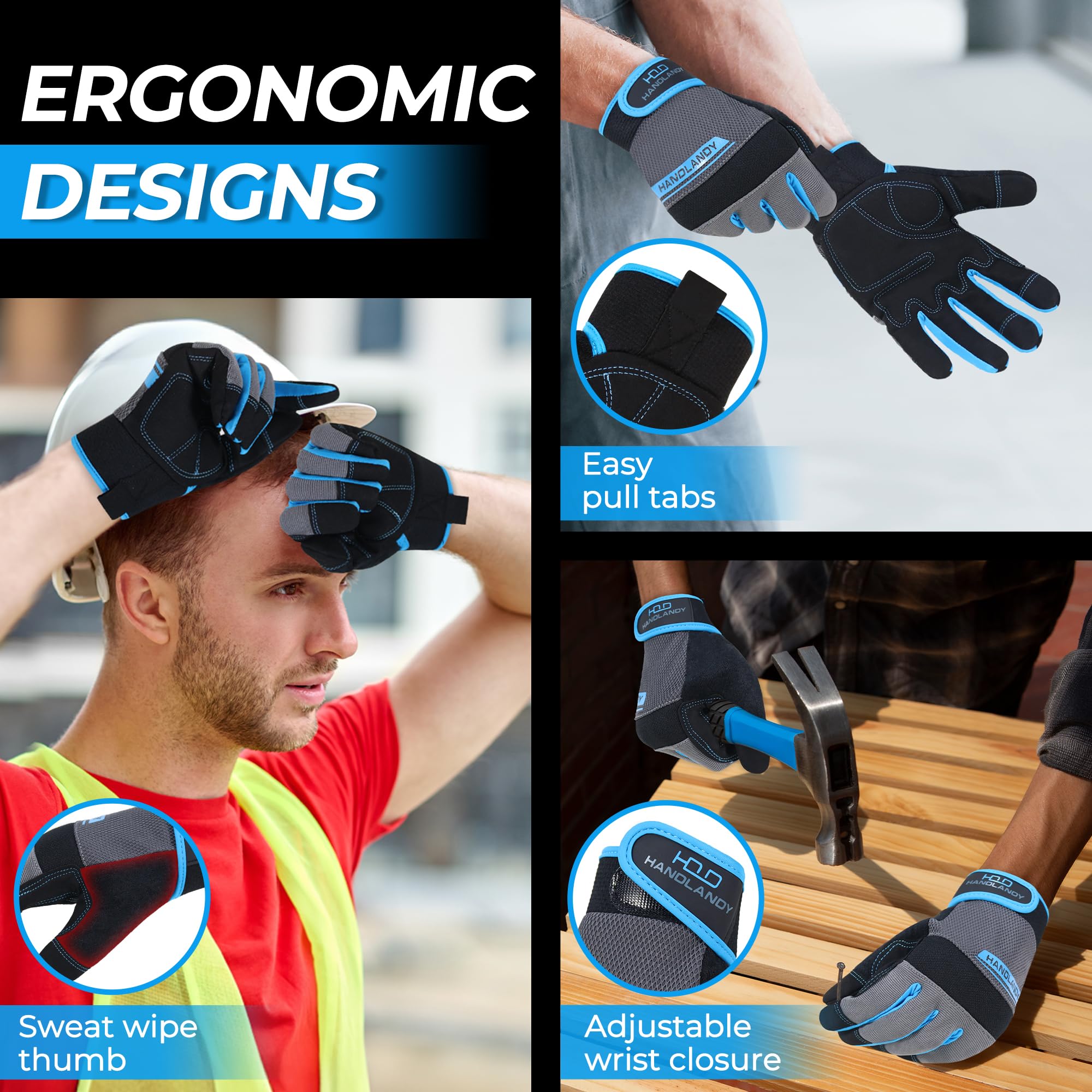 HANDLANDY neoprene cuff with hook-and-loop for secure fit.