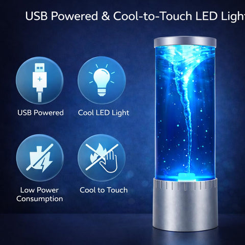 Handsbrain Tornado Lamp USB quick setup for instant ambient lighting.