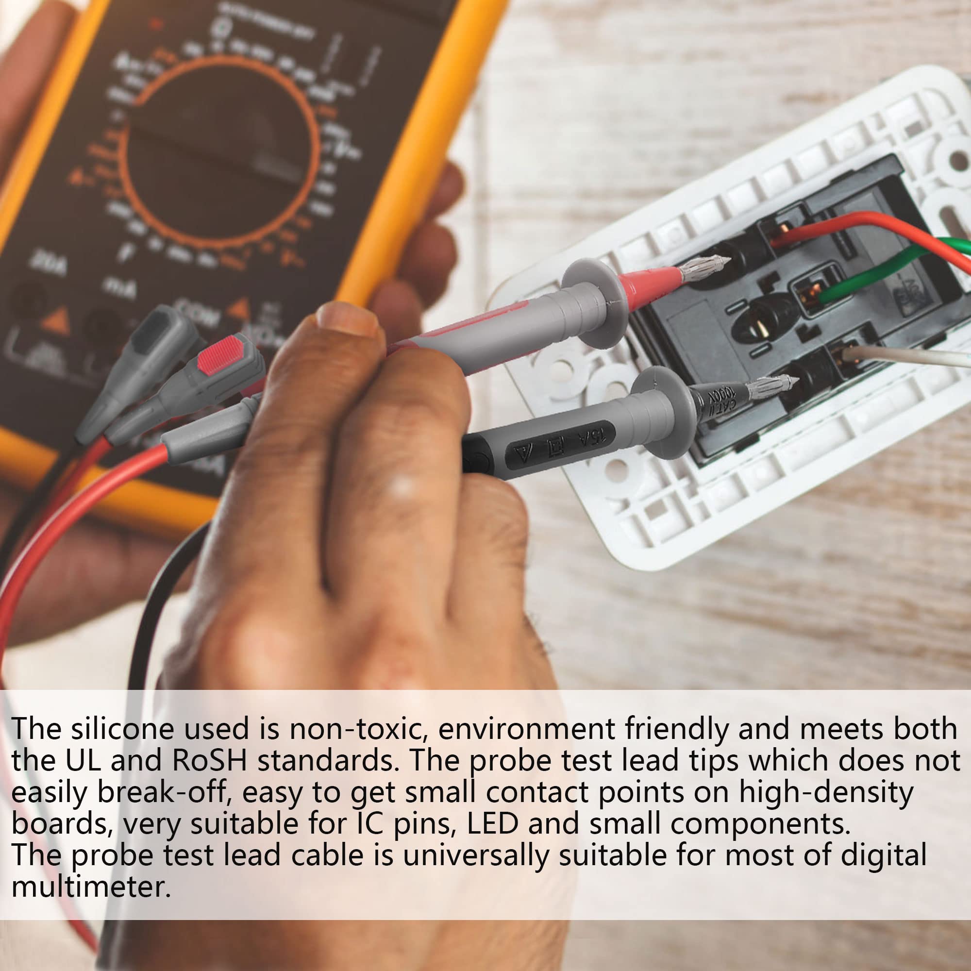 HANDSKIT 30A cable leads for high-current testing in industrial settings.