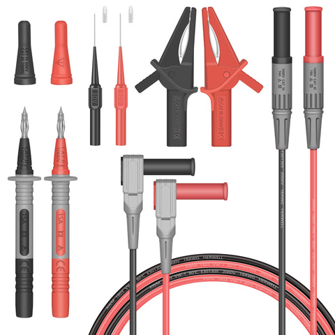 HANDSKIT Test Leads Set with 4mm alligator clips for stable circuit testing.