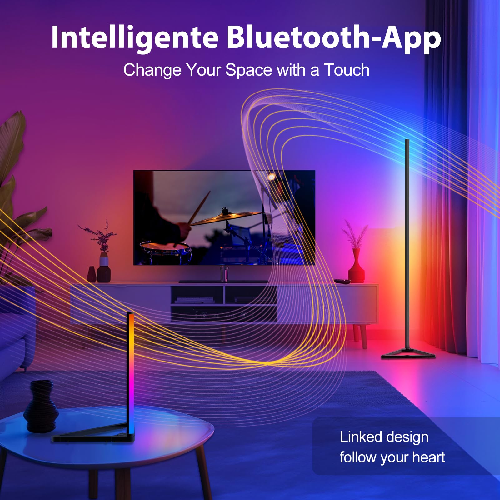 HANDSONIC lamp syncs with music for a lively, synchronized mood lighting.