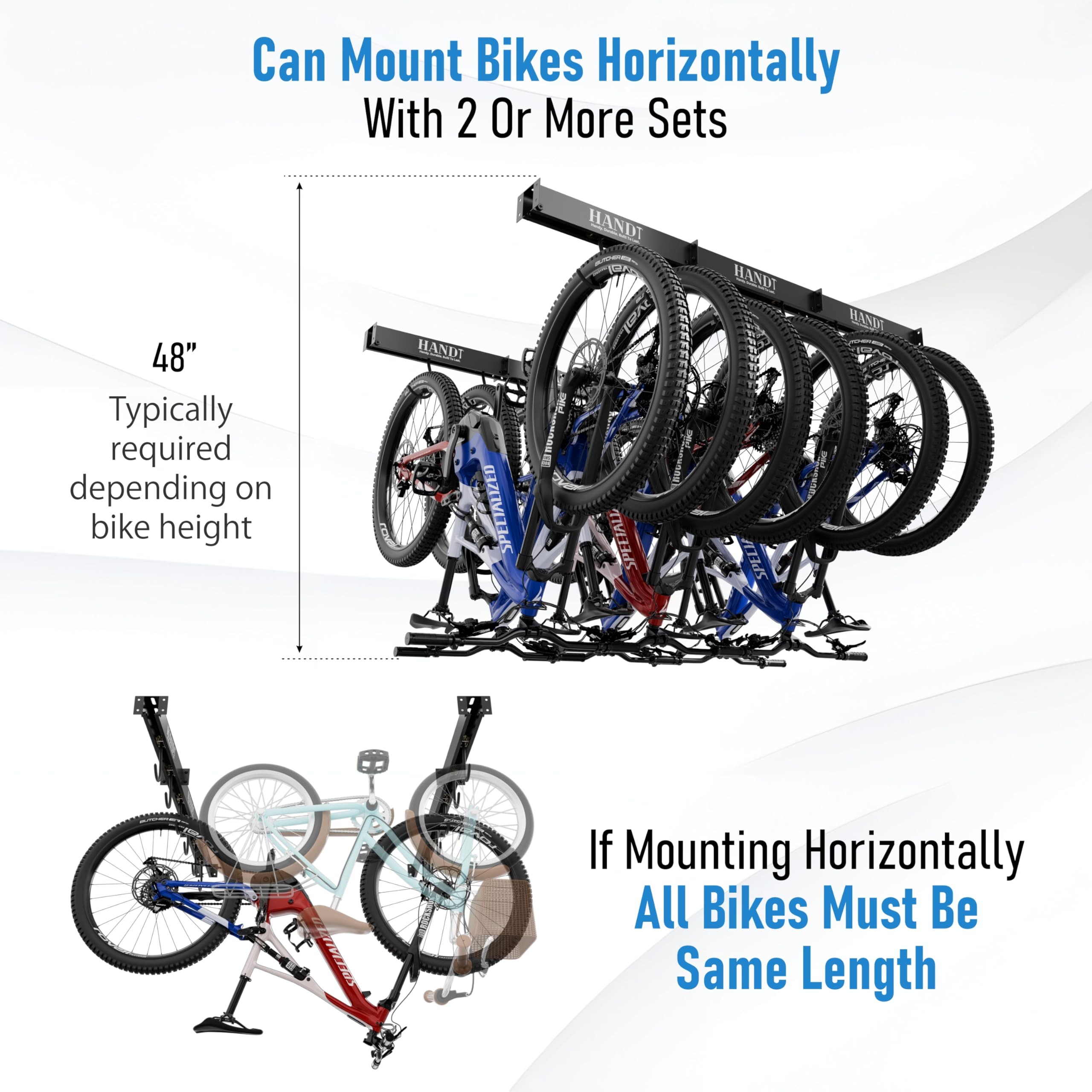 Horizontal storage setup using two HANDT units for space-saving versatility