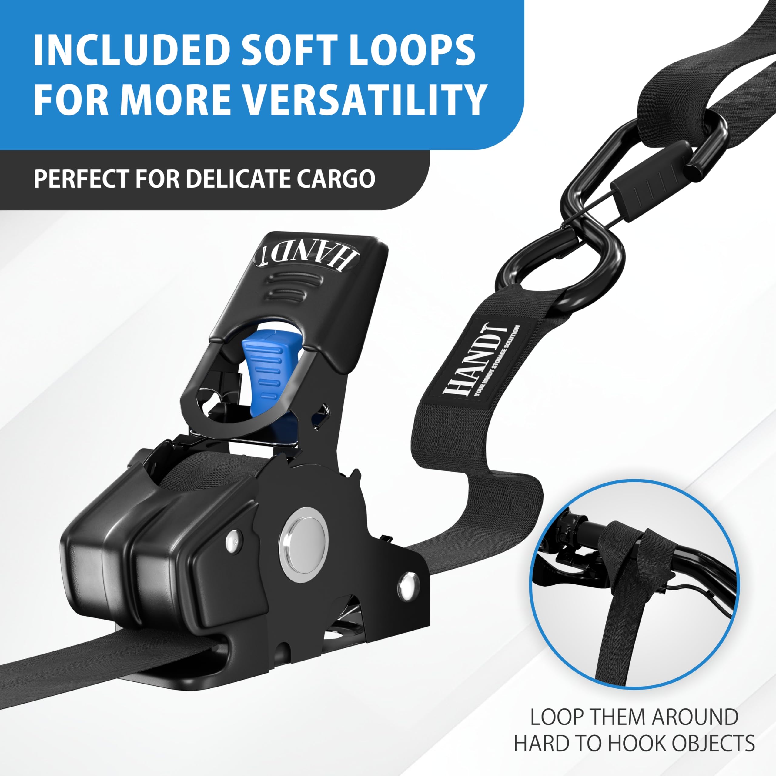 HANDT heavy-duty carrying case keeps straps organized on site