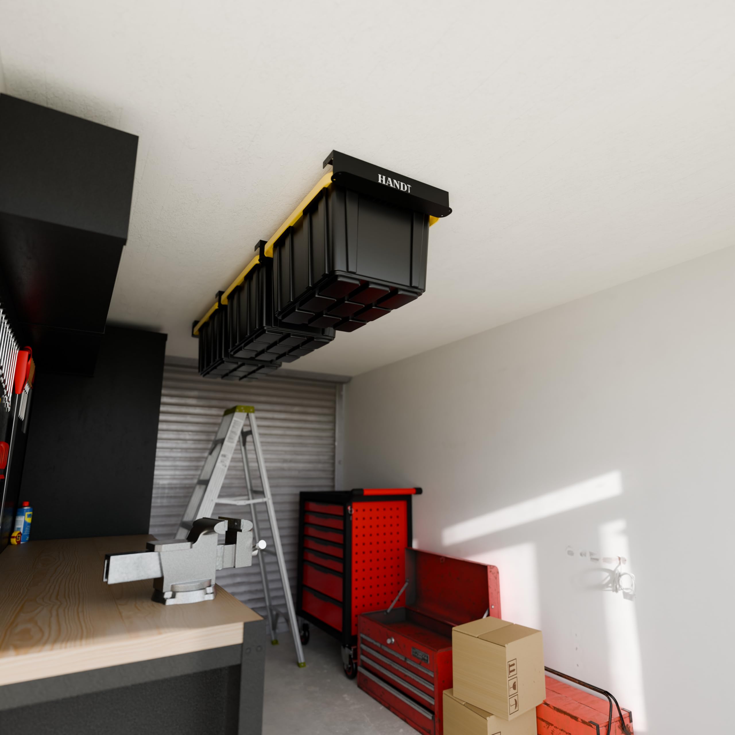 HANDT 17-inch rail fits 16-inch joists for neat ceiling organization