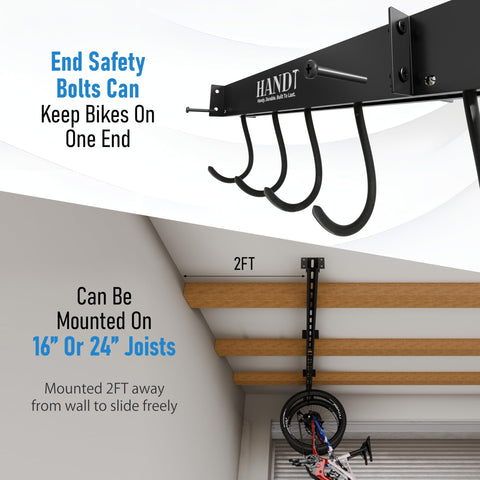 Family-owned HANDT brand, USA-based, delivering durable garage bike solutions