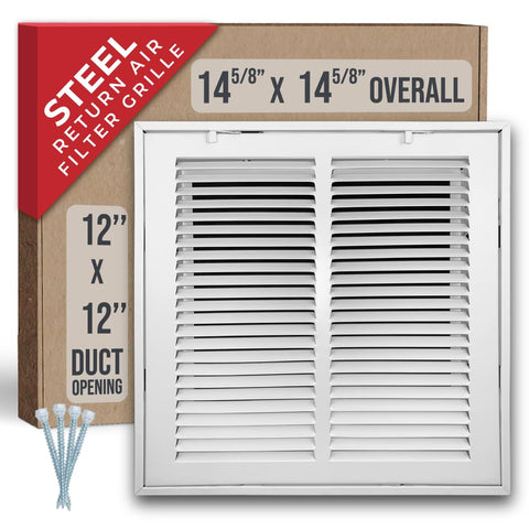 Handua 12x12 duct opening grille in white steel for efficient HVAC airflow