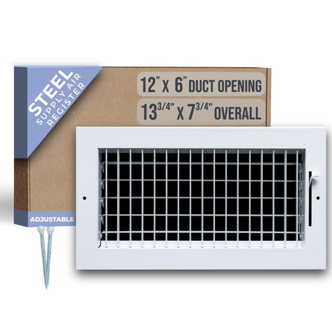 Handua 12x6 duct opening steel grille for precise airflow in walls or ceilings