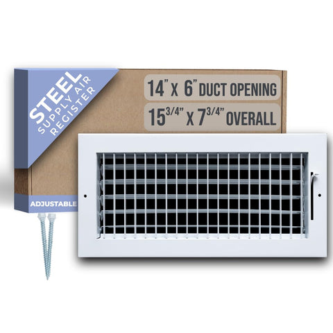 Handua adjustable register vent front view showing durable steel construction for lasting use