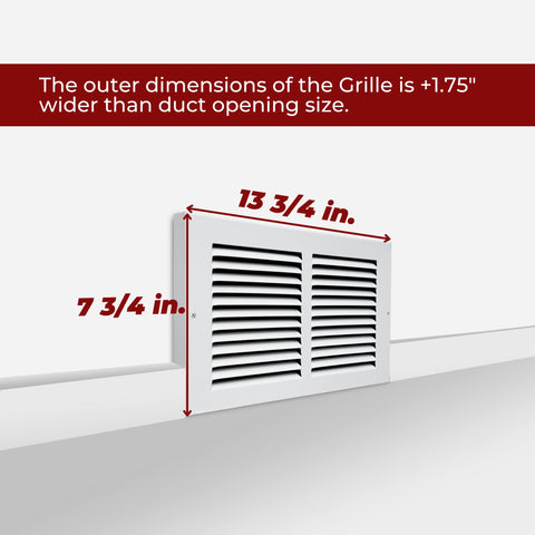 Close-up of Handua baseboard grille's sturdy steel construction.