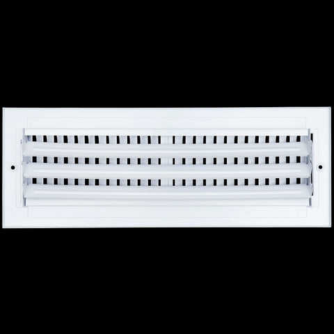 2-way louvered fins directing air for balanced distribution.