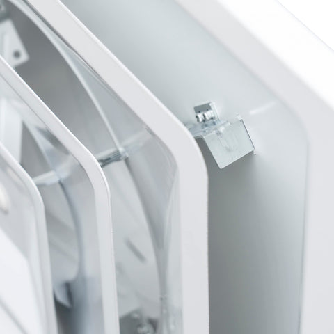 Durable Handua steel construction with powder-coated white finish