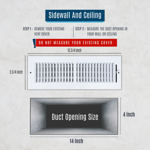 Handua white register vent cover with durable powder-coated finish.