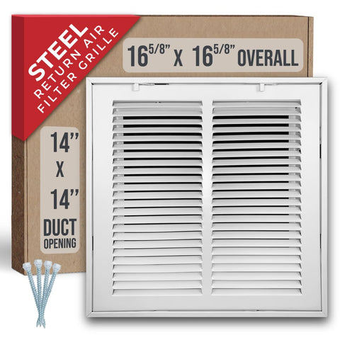 Handua steel return air grille for 14x14 opening with removable door
