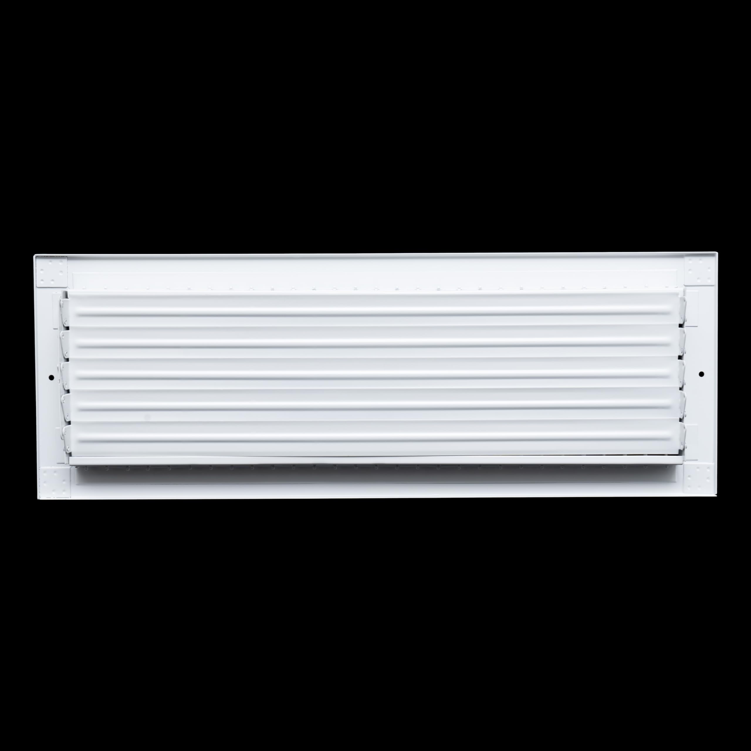 Vertically adjustable blades deflect airflow for precise room comfort.