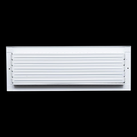 Vertically adjustable blades deflect airflow for precise room comfort.