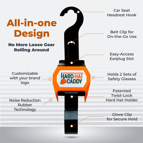 Hangen Hard Hat Caddy foldable hook keeps PPE off the floor.