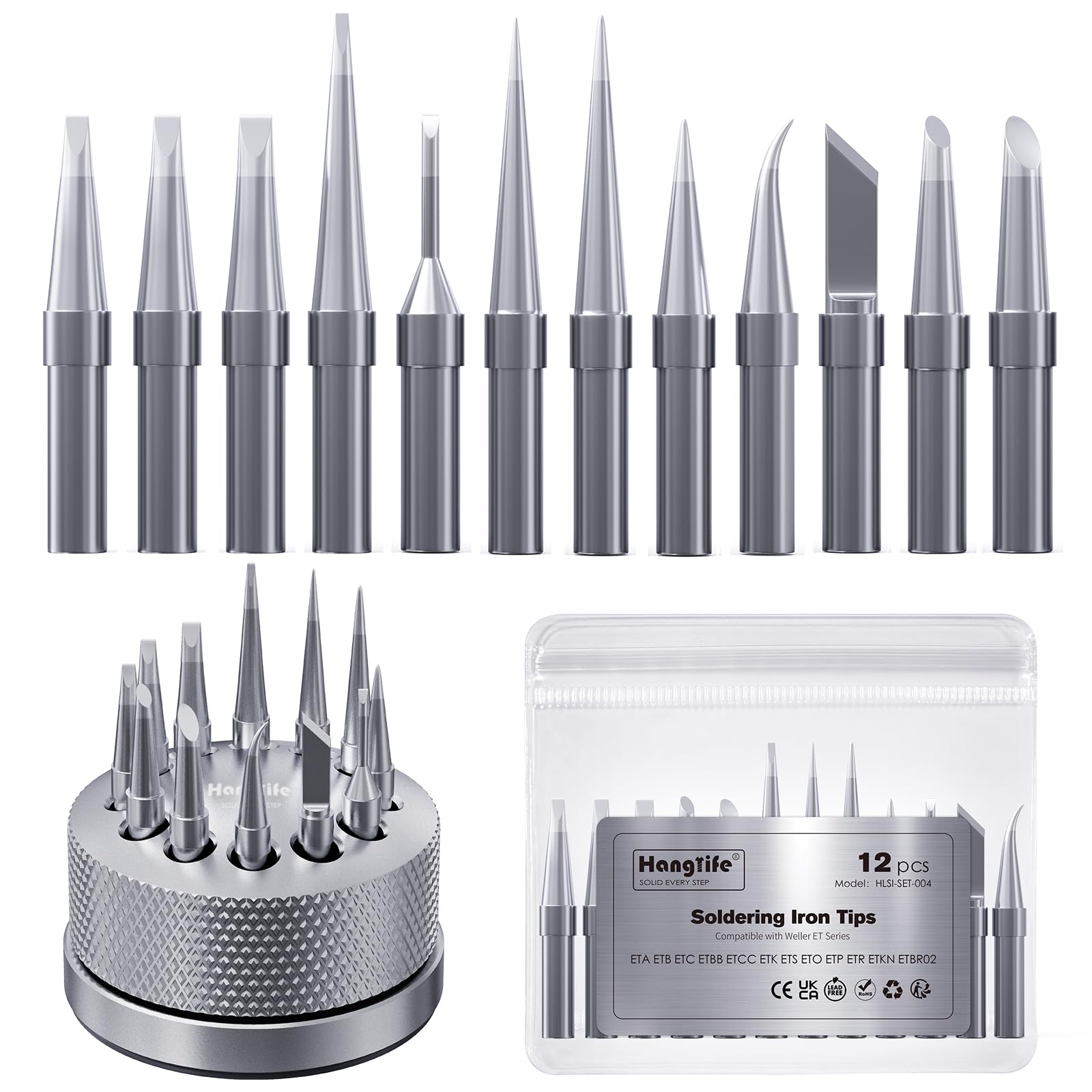 Hanglife ET tips collection: compatible tools for precise, reliable soldering across Weller ET-series.