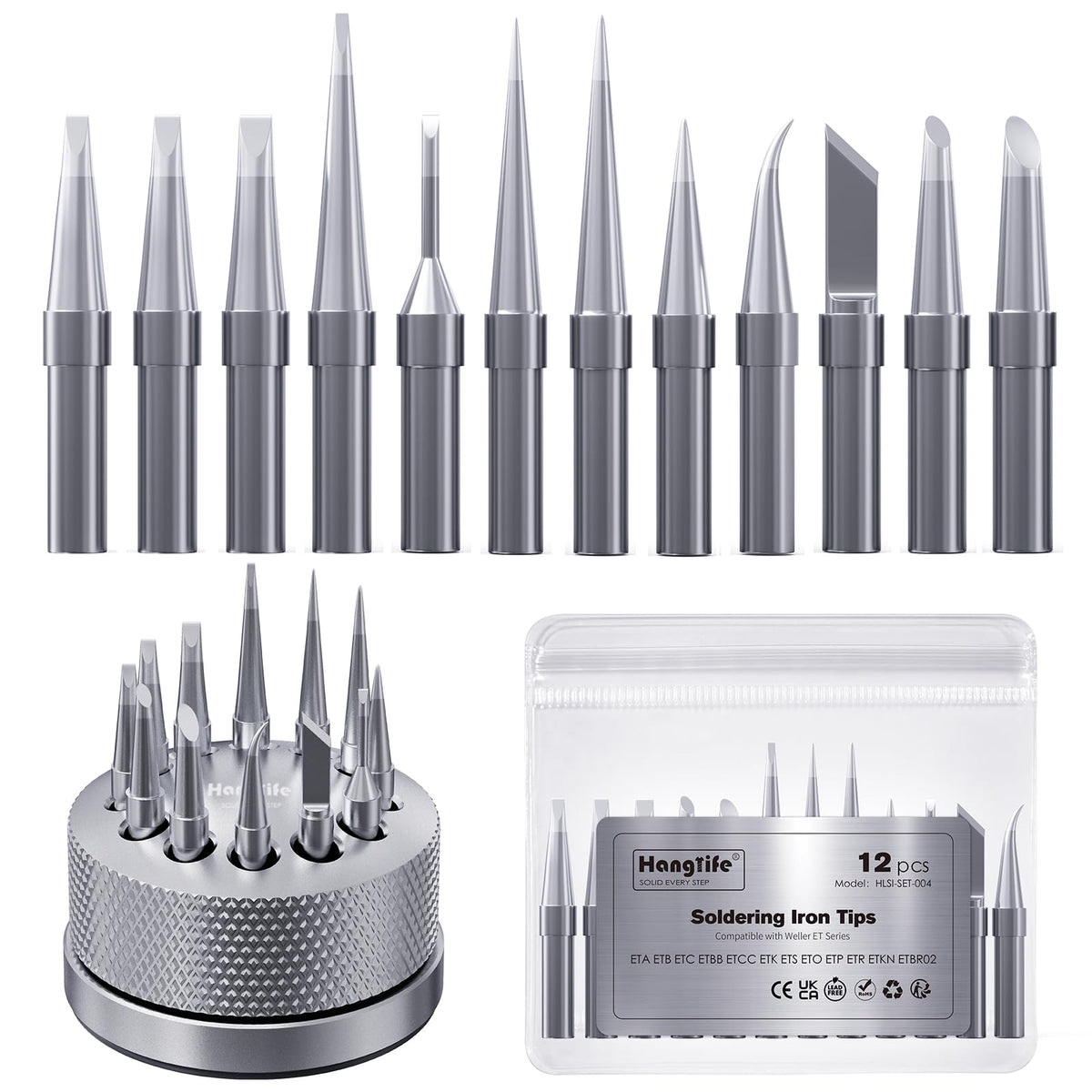 Hanglife ET tips collection: compatible tools for precise, reliable soldering across Weller ET-series.