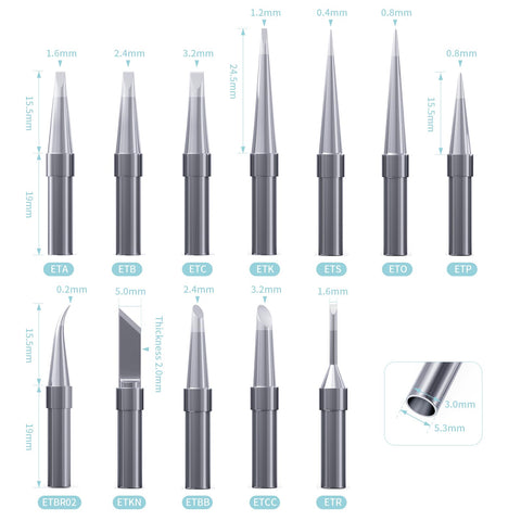 Hanglife purple copper tips show fast heat transfer for efficient soldering sessions.