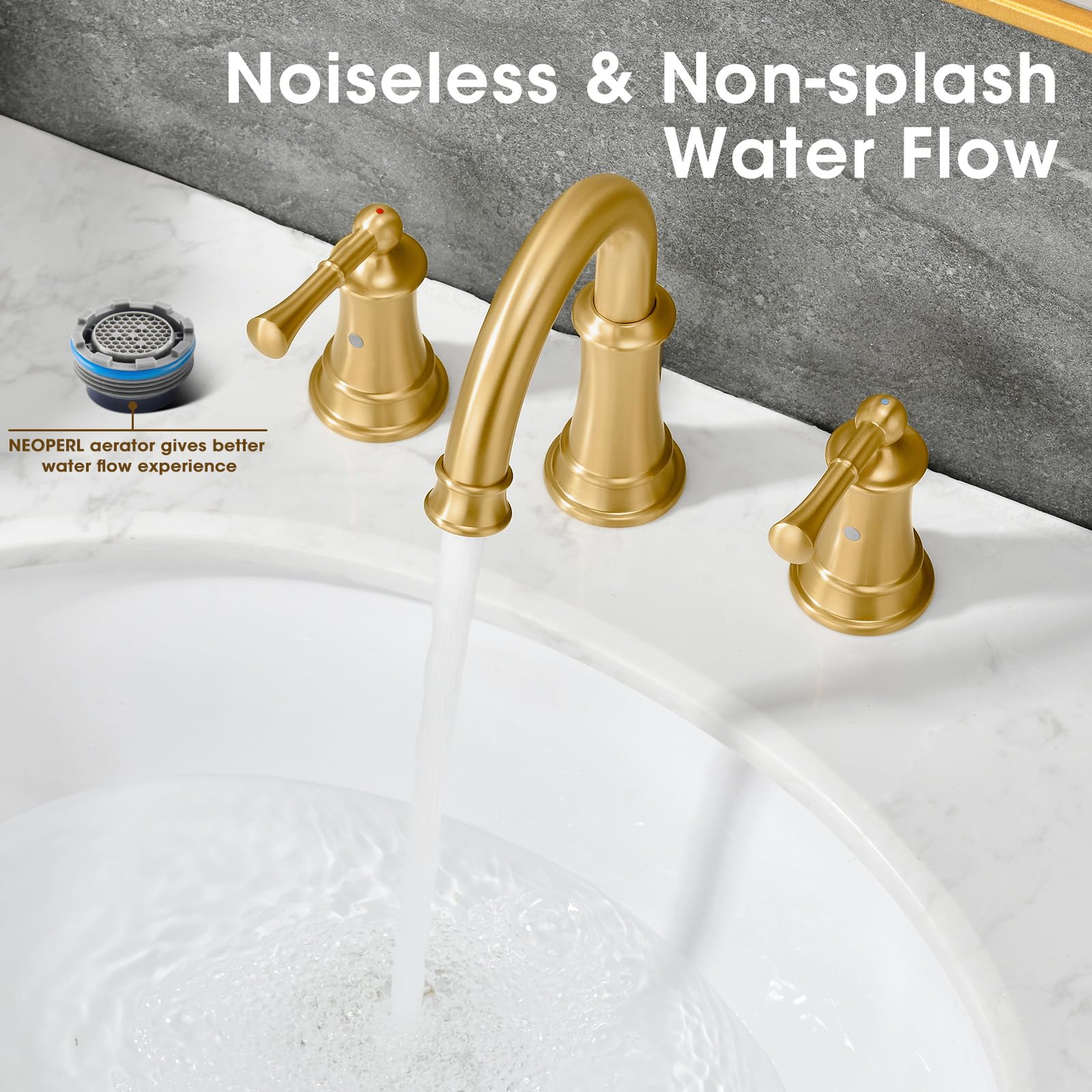 Hangoro brass faucet pop-up drain included for quiet, efficient drainage.